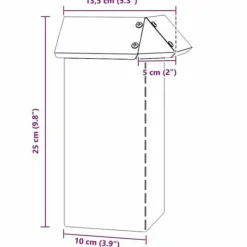 vidaXL Snigel-skydd i galvaniserat stål - - Silverfärgad - 13,5 x 13,5 x 25 cm - Hållbar - Utomhusbruk