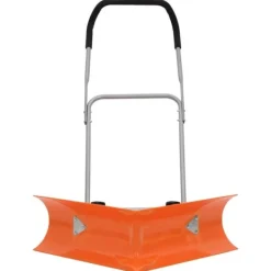 vidaXL Snöplog med förlängningsbart handtag orange stål