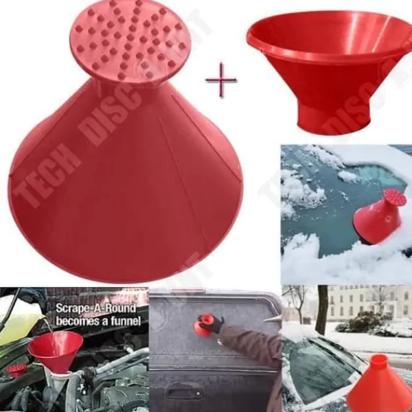 Discount Snöskrapa - TD® - Magisk Kon - Diameter 14,5 cm - Färg Röd - Praktisk och Hållbar Snöborttagning