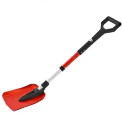 Snöskyffel, 91-102x22 cm, Röd, Fällbart verktyg i aluminiumlegering Snöborttagning