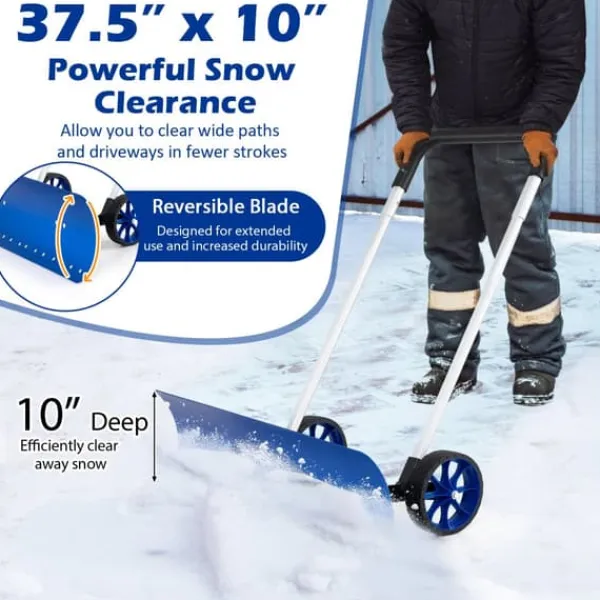 Discount Snöskyffel, 37,5x31,5-15x38,5-47, Blå Snöborttagning