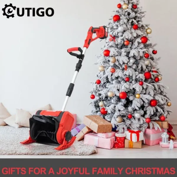 Snöslunga Elektrisk Trådlös, 21V, Batterier 2*4000mAh, Justerbart Handtag, Bredd 16cm