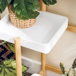 Online SoBuy Blomställ Växtstativ inomhus hörn trä växt hylla Växthylla STR13-WN Krukor & Växtbehållare
