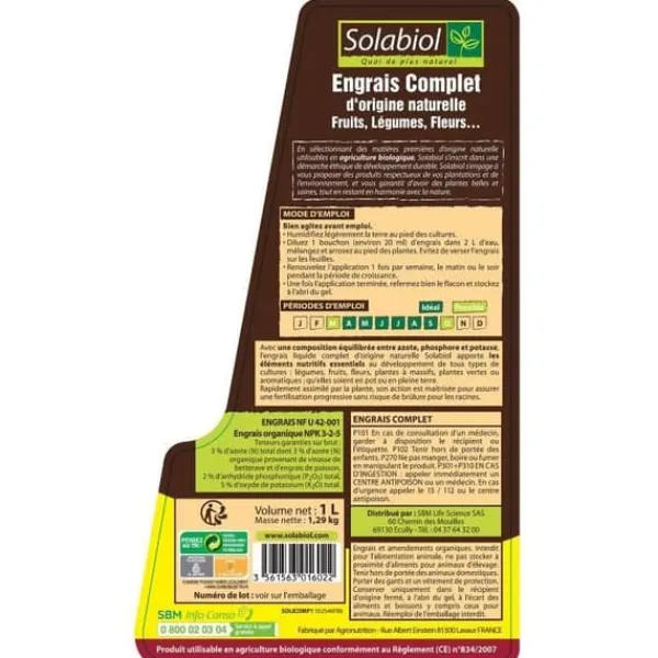 Best SOLABIOL - Komplett flytande gödselmedel - Chockpris - 1 L burk - UAB Gödningsmedel