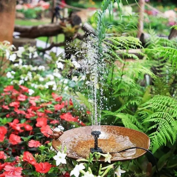 Solar Fountain Water Fountain 2.5W - Vattenfontän solcellsdriven med 6 Munstycken-Sol Fontänpump