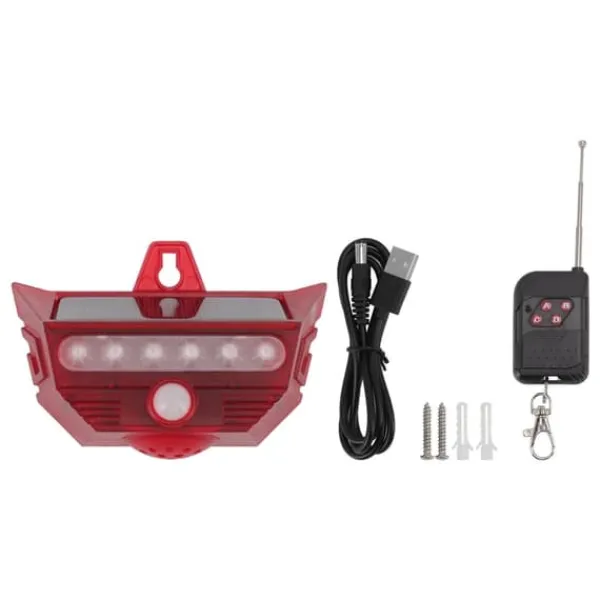Best Solar Motion Sensor Larm Siren med fjärrkontroll för Home Yard Outdoor Säkerhetslampor