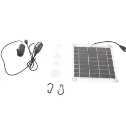 Solar vattenpumpsats med 10W dubbelsidig monokristallin silikon solpanel - 5V 3W lågbruspump