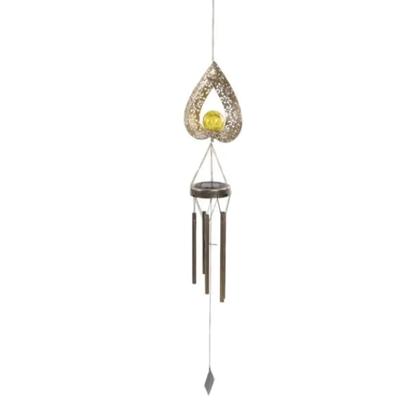 Solar Wind Chime Ljus Dekorativ Uteplats Lampa Järn Art Gift