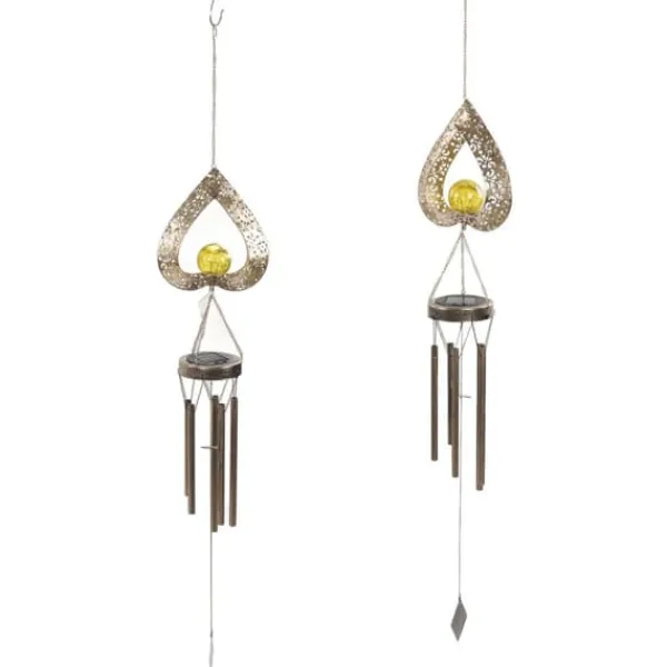 Solar Wind Chime Ljus Dekorativ Uteplats Lampa Järn Art Gift