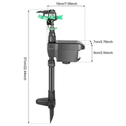 Outlet Solcellsdriven djurskrämma - Rörelseaktiverad sprinkler - Sprutvinkel 0–270° - IPX4 Stänkskydd - ABS-material - Vikt 0,8 kg - För trädgård Insektsmedel & Djuravvisande Medel