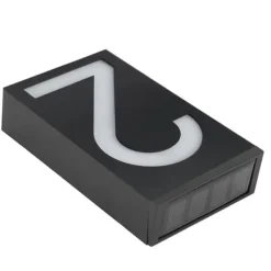 Solcellsdriven LED-adressnummerskylt för utomhusbruk (nummer 2)