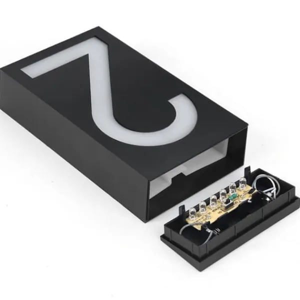 Solcellsdriven LED-adressnummerskylt för utomhusbruk (nummer 2)