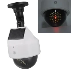 Online Solcellsdrivna simulerade övervakningskameror med blinkande rött LED-ljus för inomhusbruk Falska Övervakningskameror