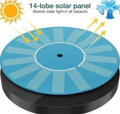 Sale Solcellsfontän – Solcellsdriven Fontän för Fågelbad 16cm Fontäner & Dammar