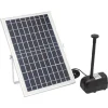 Outlet Solcellsfontänpump för damm/pool/akvarium - Vattenpump Kit - 10 W - 24 V Borstlös - Max 1000 l/h - Munstycken Ingår - Plast - Svart Fontäner & Dammar