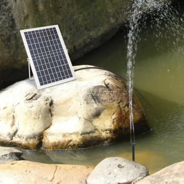 Outlet Solcellsfontänpump för damm/pool/akvarium - Vattenpump Kit - 10 W - 24 V Borstlös - Max 1000 l/h - Munstycken Ingår - Plast - Svart Fontäner & Dammar
