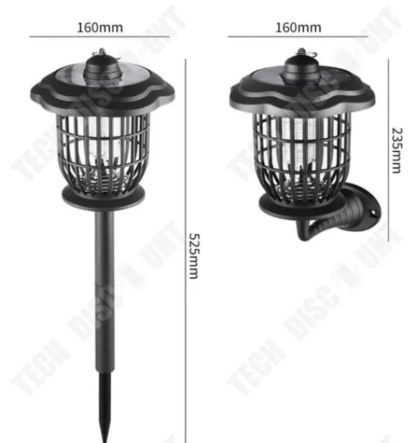 Solcellslampa mot mygg - TECH DISCOUNT - LED - IP65 - 5W - Självständig på natten