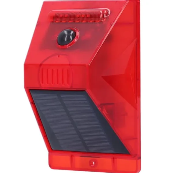 Solcellslarmlampa 129db Rörelsesensor Djuravskräckare med Fjärrkontroll för Gård/Orchard Säkerhetslampor