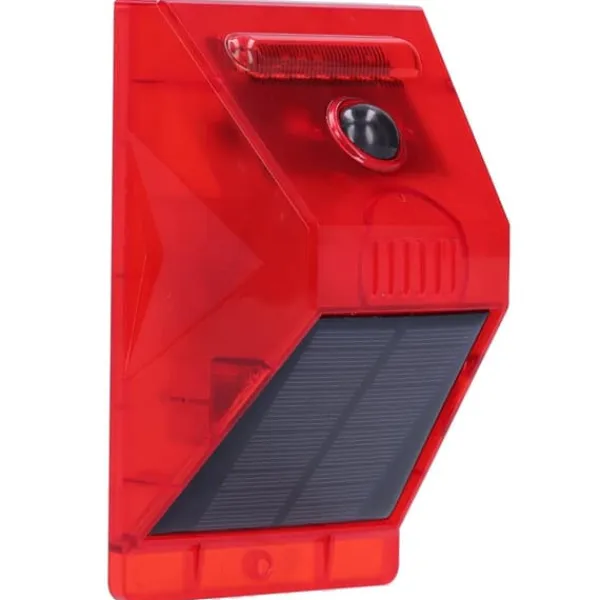 Solcellslarmlampa 129db Rörelsesensor Djuravskräckare med Fjärrkontroll för Gård/Orchard Säkerhetslampor
