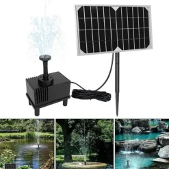 Discount Solcellspump - YUENFONG - 5W - Flöde 280 L/h - Panel 16 cm - 4 spraylägen Fontäner & Dammar