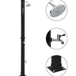 vidaXL Soldusch svart 220 cm 20 L