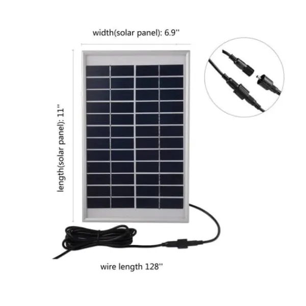 Discount Solpump, 5W solenergi, 250 L/h flödeshastighet, 60 cm spruthöjd Fontäner & Dammar