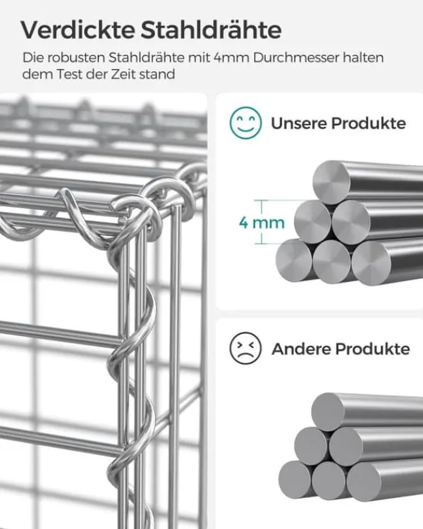 Online SONGMICS trådkorg 100 x 30 x 30 cm, 2-pack, silver Trädgårdskorgar