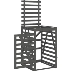 Sopkärlsskjul i massiv furu - Ventilerad design för smidig användning | Färg: Grå | Storlek: 84x90x128,5 cm