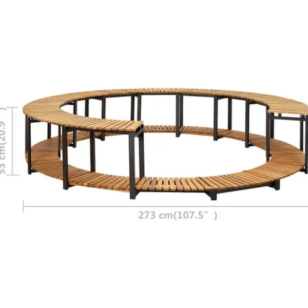 Spakant i massivt akaciaträ för spabad | Storlek: 273x53 cm | Färg: Naturlig träfinish Spa & Utomhusbad