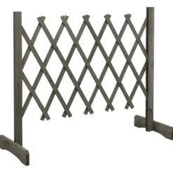 vidaXL Spaljéstaket grå 120x60 cm massivt granträ