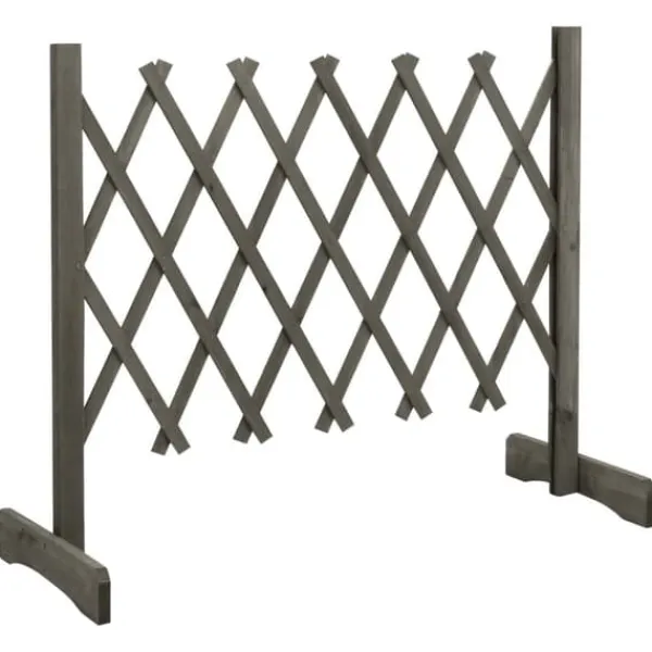 Clearance Spaljéstaket i massivt granträ - Hållbart och förlängningsbart | Storlek: 120x60 cm | Färg: Grå Valvbågar, Spaljéer, Bersåer & Pergolor