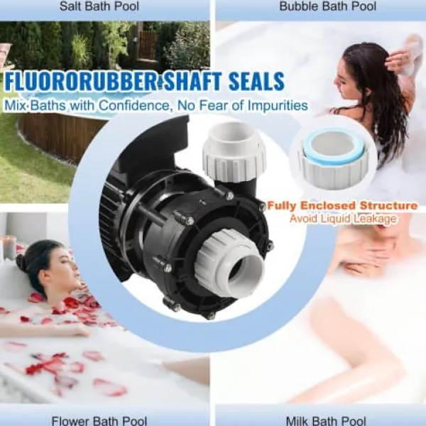 Outlet SPA-pump, 2-hastigheter 56-ram dubbelhastighets bubbelbadpump, 2x5,6 cm port Spa & Utomhusbad