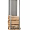 Hot Spark 180cm Stainless Steel Firewood Rack for Indoor/Outdoor Use - Metal Firewood Stand Tillbehör Till Vedeldade Kaminer & Öppna Spisar