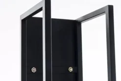 Clearance Spark Firewood Rack - Black Matt Metal, 25x25x100 cm Tillbehör Till Vedeldade Kaminer & Öppna Spisar
