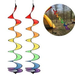 Spiral Rainbow Wind Strip Väderkvarn Färgglad Vindklocka för Trädgård Hem Utomhus Camping Tält Dekoration