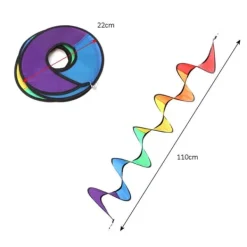 Spiral Rainbow Wind Strip Väderkvarn Färgglad Vindklocka för Trädgård Hem Utomhus Camping Tält Dekoration