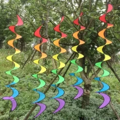 Spiral Rainbow Wind Strip Väderkvarn Färgglad Vindklocka för Trädgård Hem Utomhus Camping Tält Dekoration