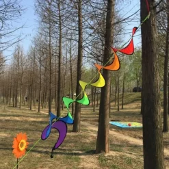 Spiral Rainbow Wind Strip Väderkvarn Färgglad Vindklocka för Trädgård Hem Utomhus Camping Tält Dekoration