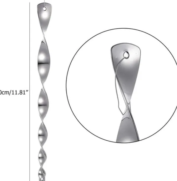 Spiralformad reflekterande fågelskrämma 10-pack Silver 30 cm