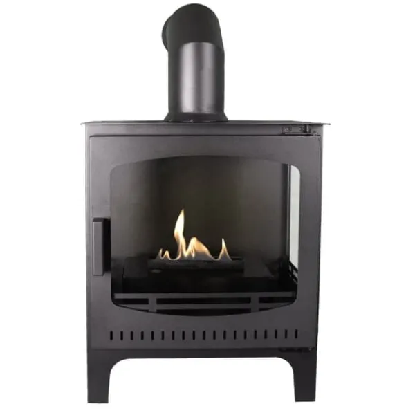 Spis bioetanol spis - Fristående modell eldstad av metall och glas - Uppvärmning 2,5 KW