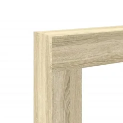 Best Spiselkrans i sonoma-ek med hylla för LED-låga | Storlek: 81x18x82 cm Öppna Spisar