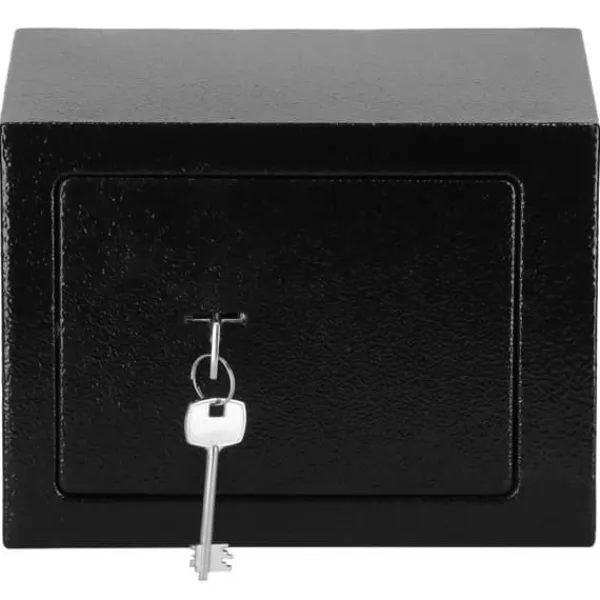 SPRINGOS® kassaskåp för hemmet, hållbart högsäkerhetsskåp i stål, nyckelförvaring för pengar 17 x 17 x 23 cm
