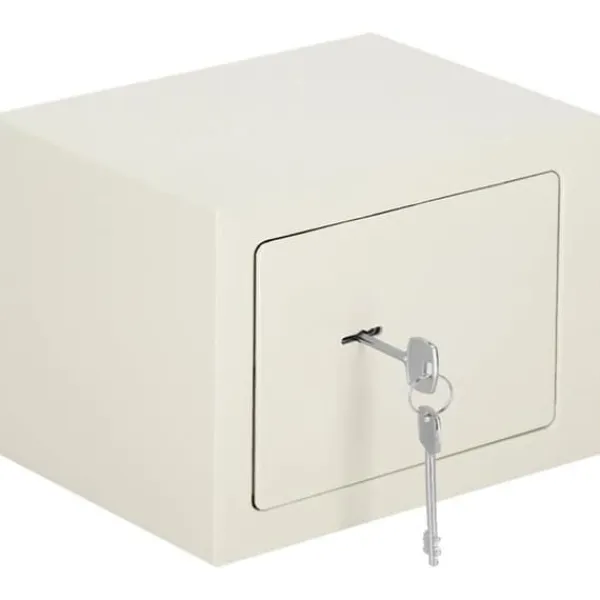 New SPRINGOS® kassaskåp för hemmet, hållbart högsäkerhetsskåp i stål, nyckelförvaring för pengar 17 x 17 x 23 cm Kassaskåp