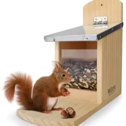 Outlet Squirrel Mat - Gorges - Med Metal Tak - Tall av Gren - Väderbeständig - Utomhus För Fåglar & Småvilt