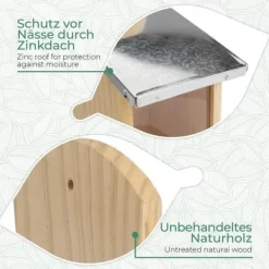 Outlet Squirrel Mat - Gorges - Med Metal Tak - Tall av Gren - Väderbeständig - Utomhus För Fåglar & Småvilt