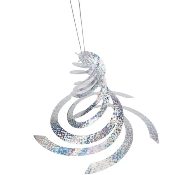 6st fågelavvisande reflektor Silver spiral fågelavvisande ark Skrämma fågelverktyg för gårdsträdgård