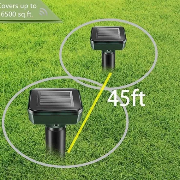 Outlet 4st fyrkantig 400-1000Hz soldriven ultraljudsskydd mot skadedjur, trädgård råttavvisande, IP65 vattentät, enkel och säker att använda Insektsmedel & Djuravvisande Medel