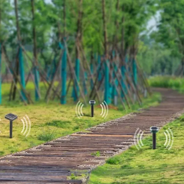 Outlet 4st fyrkantig 400-1000Hz soldriven ultraljudsskydd mot skadedjur, trädgård råttavvisande, IP65 vattentät, enkel och säker att använda Insektsmedel & Djuravvisande Medel
