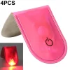 Outlet 4st LED Ljus Magnetiska Clips Säkerhet Löpning Natt Camping Aktiviteter - Rosa Säkerhetslampor