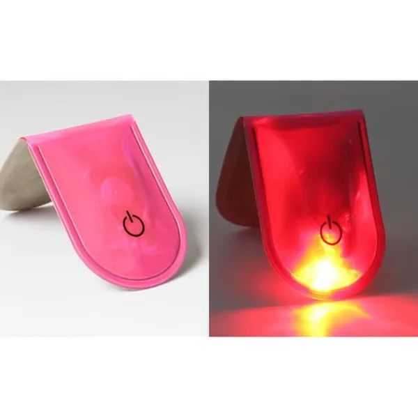 Outlet 4st LED Ljus Magnetiska Clips Säkerhet Löpning Natt Camping Aktiviteter - Rosa Säkerhetslampor